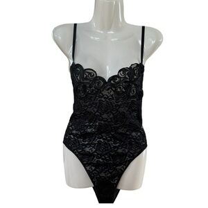 Elegant Black Lace Bodysuit